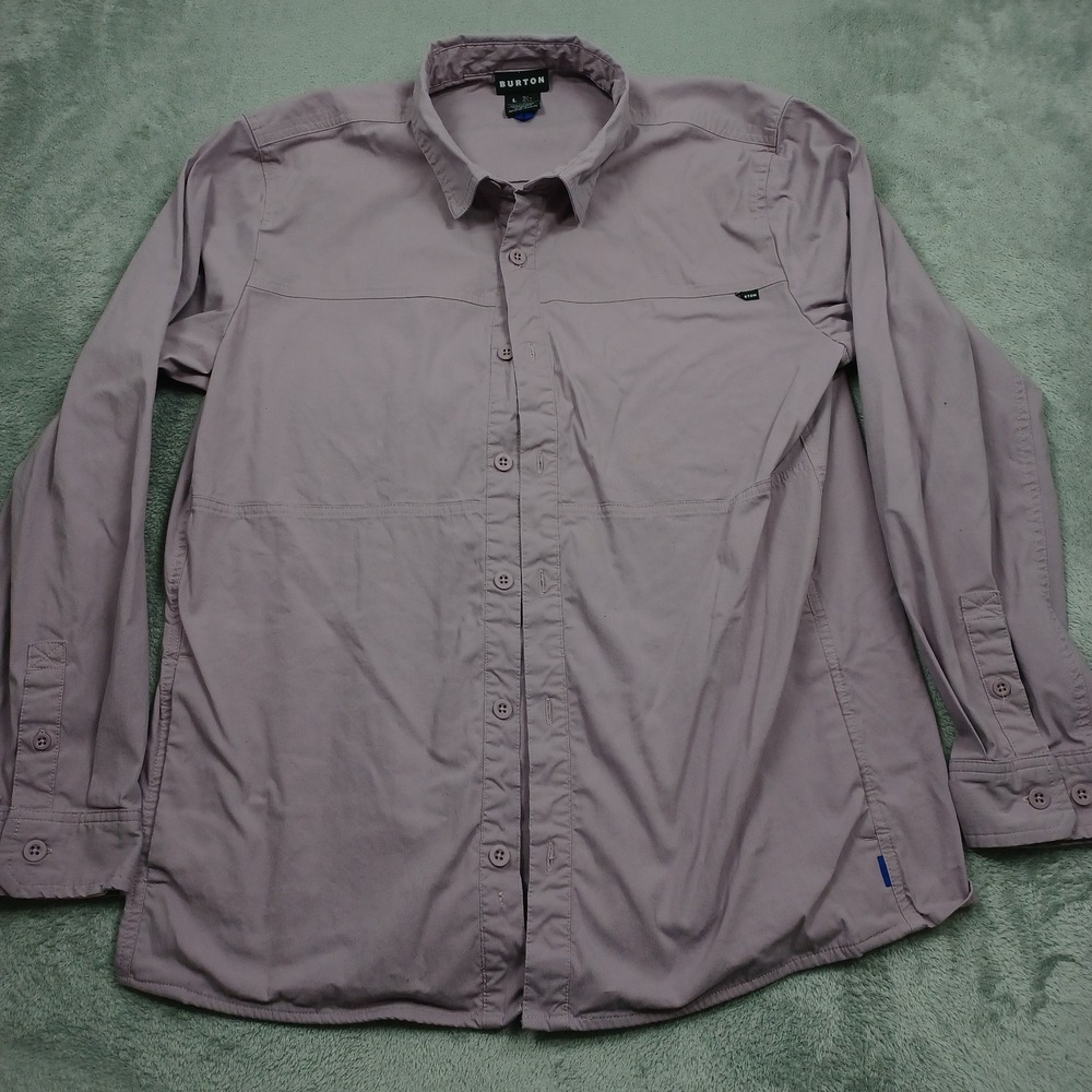 Burton Shirt Mens Large Purple Work Overshirt Button Up Long Sleeve Outdoor